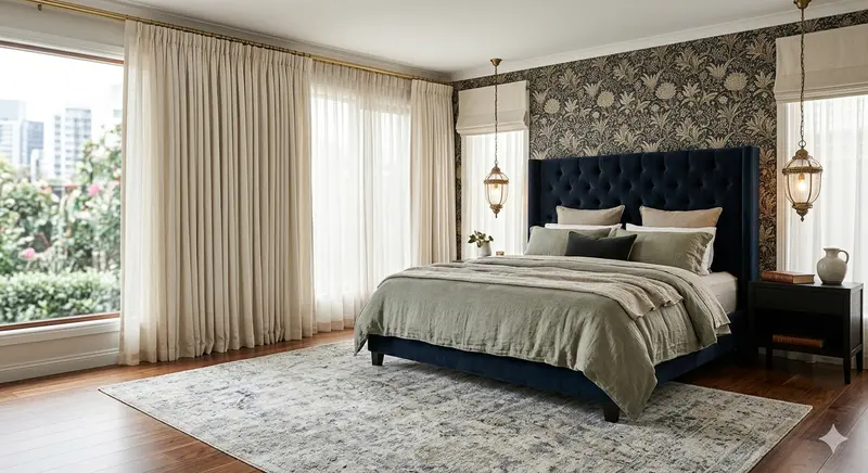 5 highest impact bedroom decor upgrades including layered bedding lighting wall art rug and mirror
