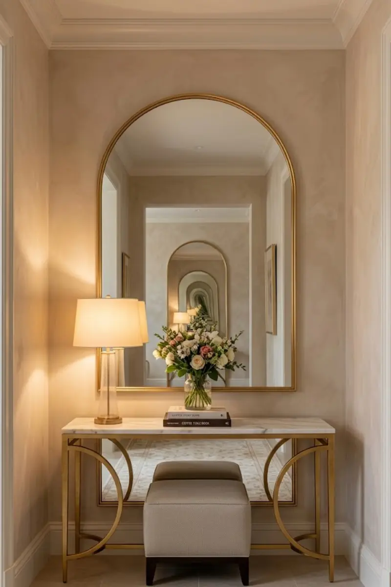 Arched Entryway Console Mirror