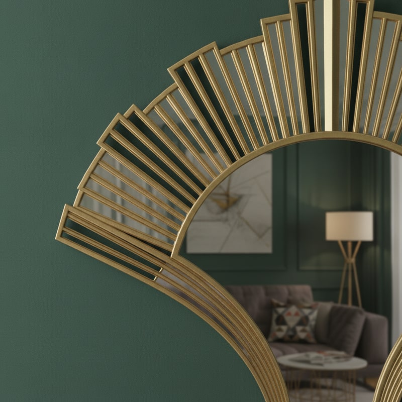 Art Deco Fluted Dining Mirror view 2