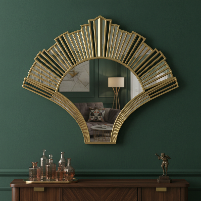 Art Deco Fluted Dining Mirror