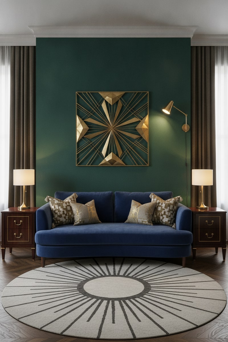 Art Deco Geometric Metal Wall Sculpture view 3
