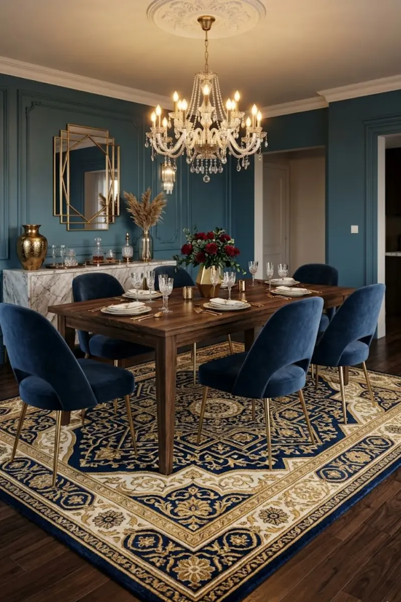 Art Deco Medallion Wool Area Rug