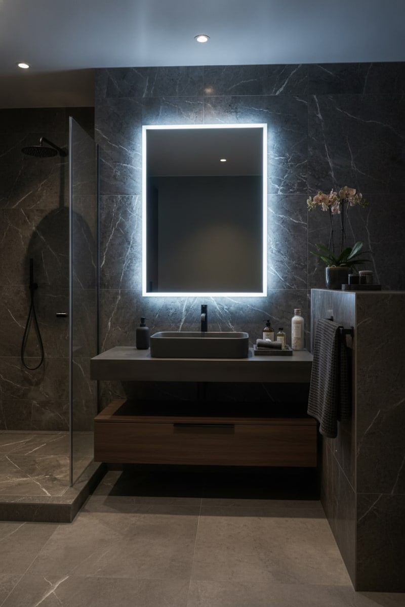 Backlit Bathroom LED Mirror view 3