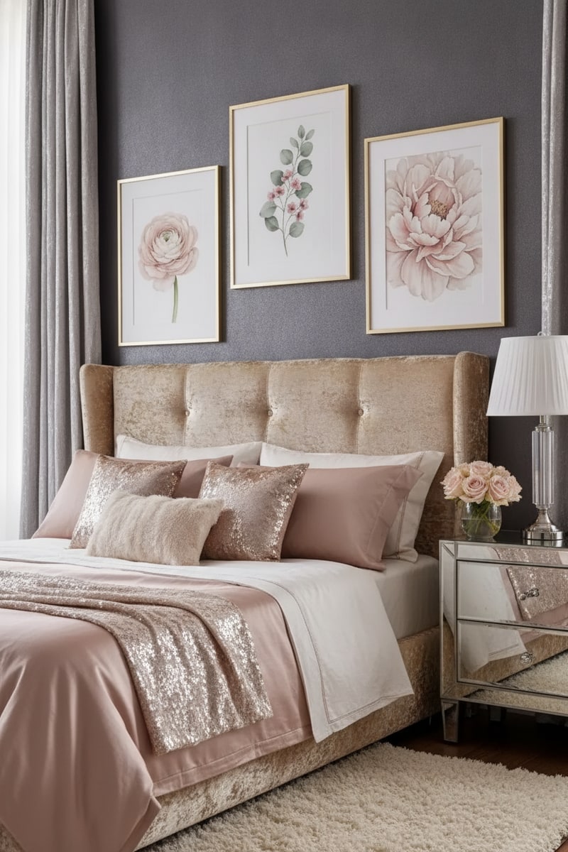 Blush Floral Framed Art Print Set view 3