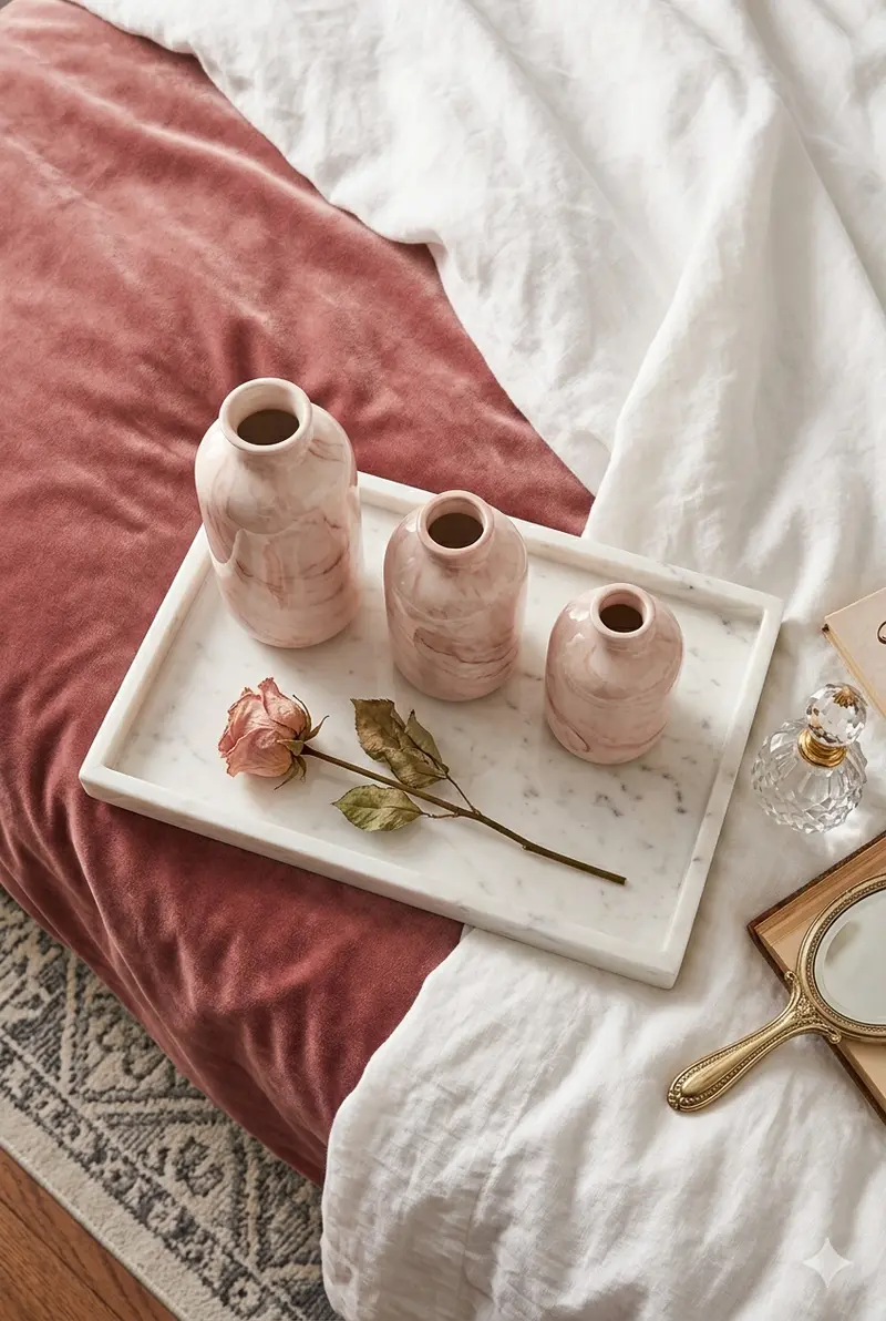 Blush Marble Bud Vase Set of Three