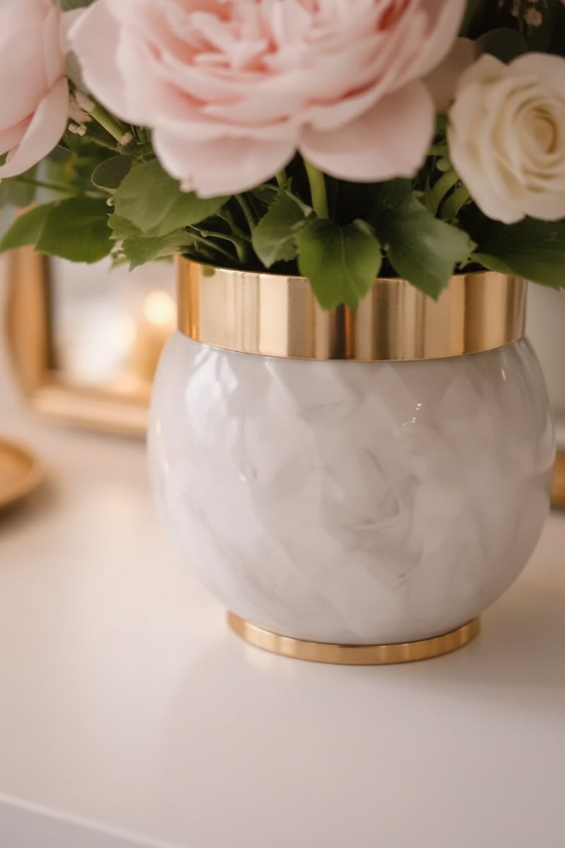 Blush Peony Faux Floral Luxury Arrangement view 2