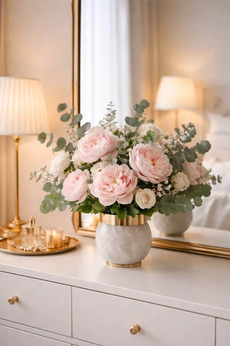 Blush Peony Faux Floral Luxury Arrangement