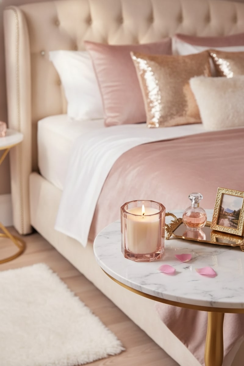 Blush Rose Crystal Candle Jar view 3