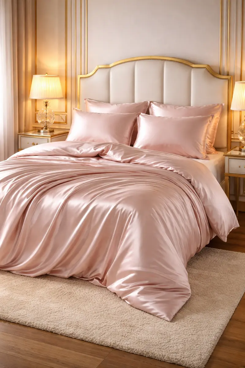 Blush Satin Duvet Cover Set