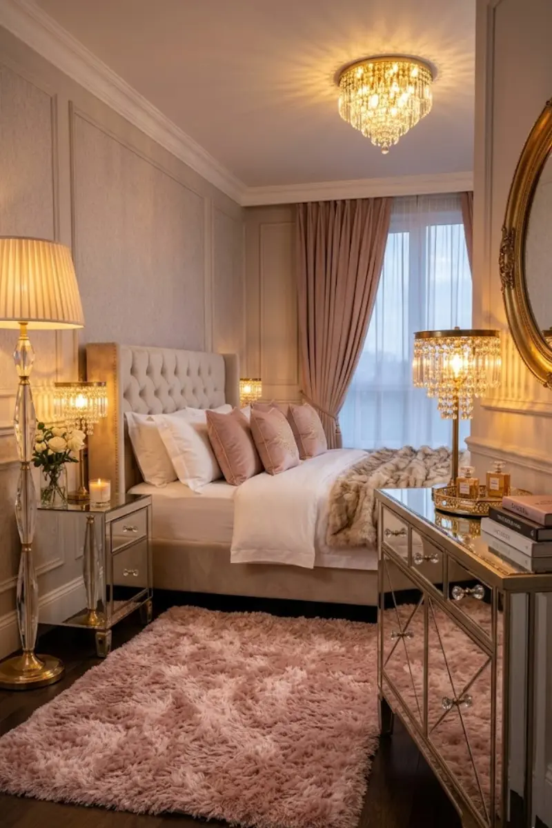 Blush Velvet High-Pile Luxury Area Rug