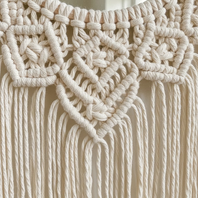 Boho Macrame Frame Mirror styled in a room