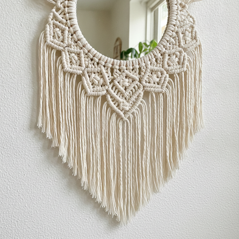 Boho Macrame Frame Mirror