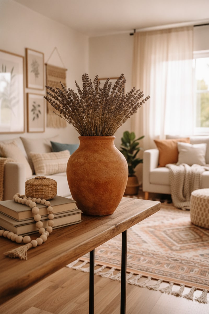 Boho Terracotta Textured Accent Vase view 3