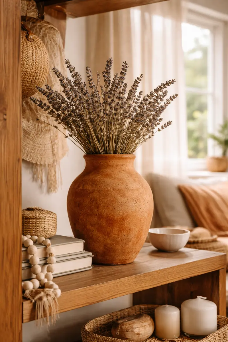 Boho Terracotta Textured Accent Vase