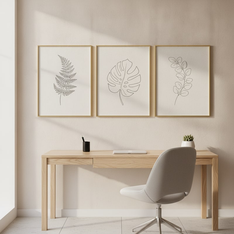 Botanical Line Art Framed Print Set view 3