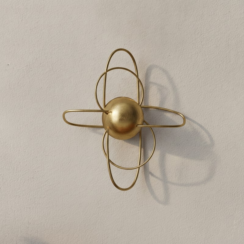 Small Brass Wire Wall Sculpture styled in a room