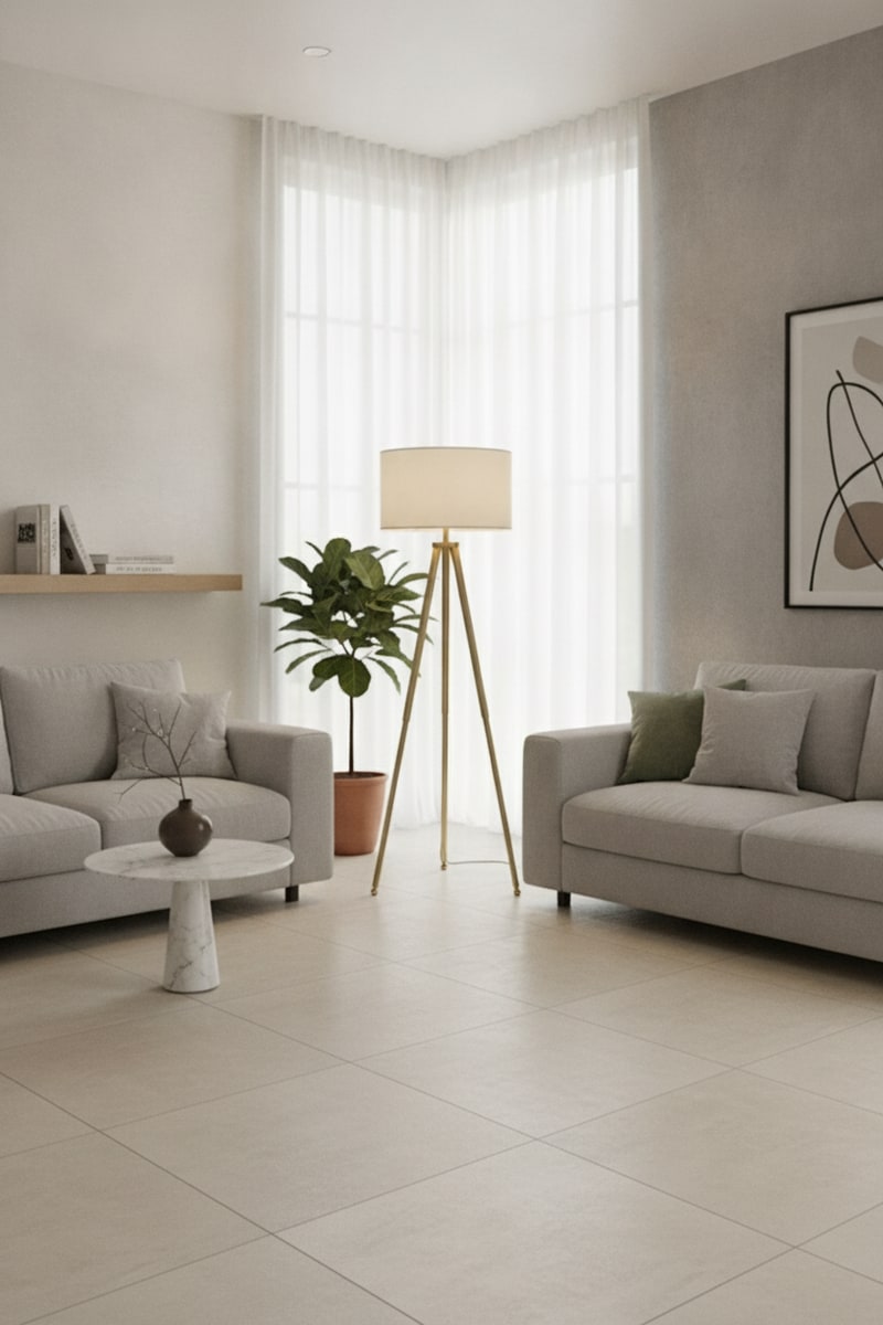 Brushed Gold Tripod Floor Lamp view 3
