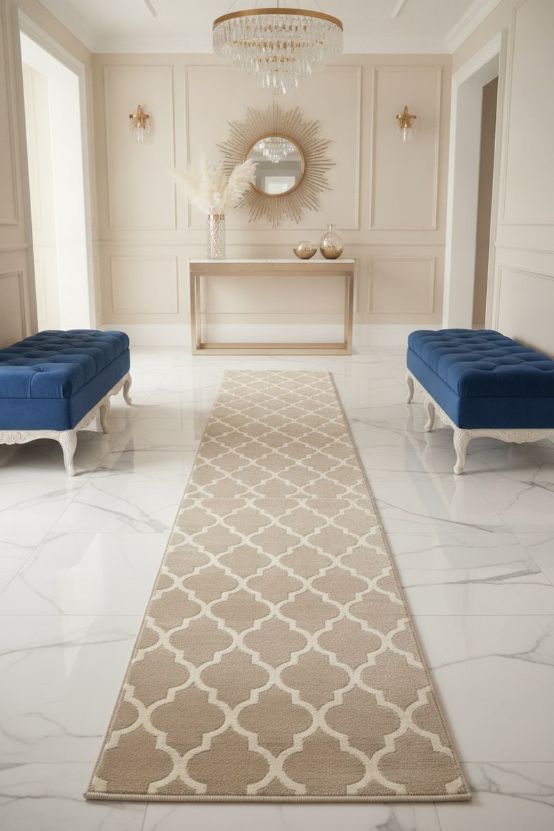 Champagne Trellis Runner Rug view 3