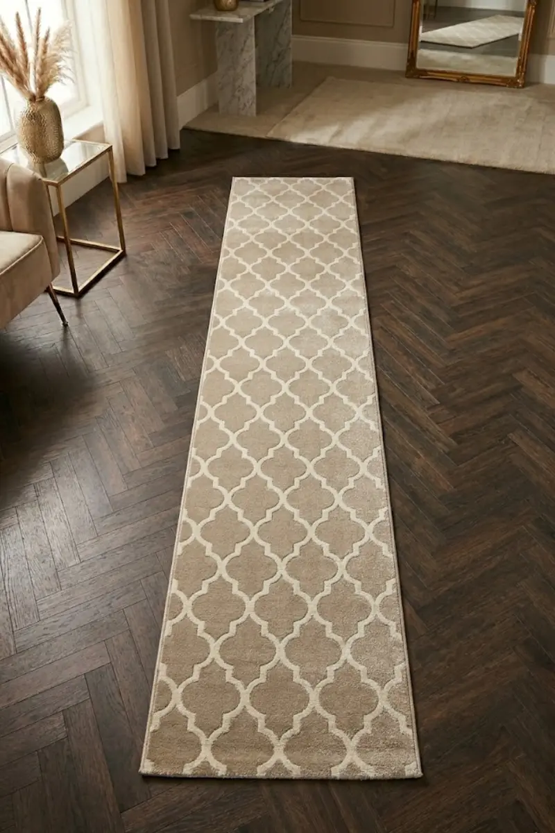 Champagne Trellis Runner Rug