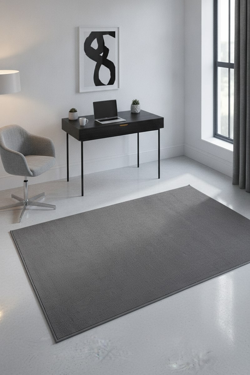 Charcoal Low-Pile Home Office Area Rug view 3