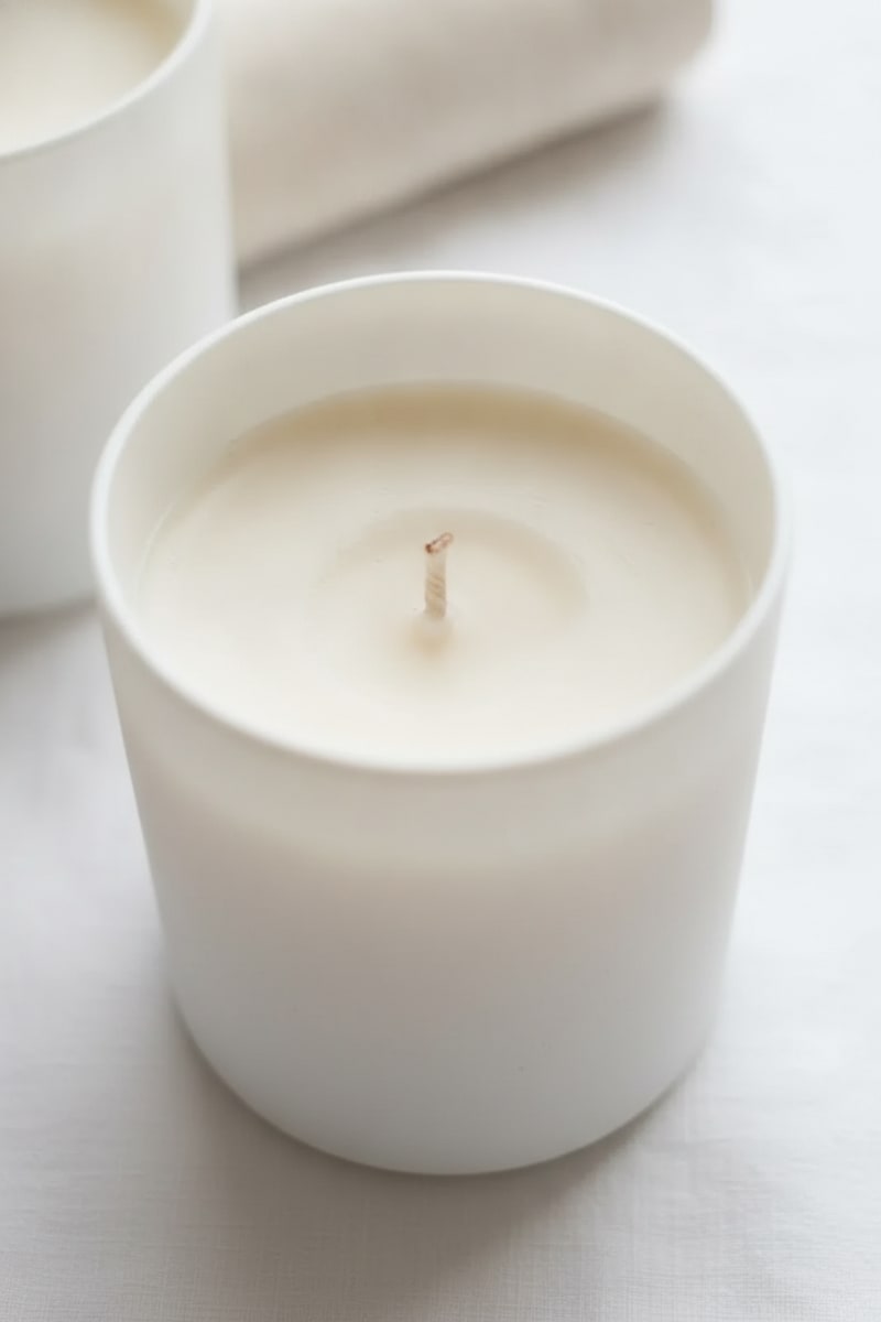 Clean Scent Minimalist Soy Candle Trio styled in a room