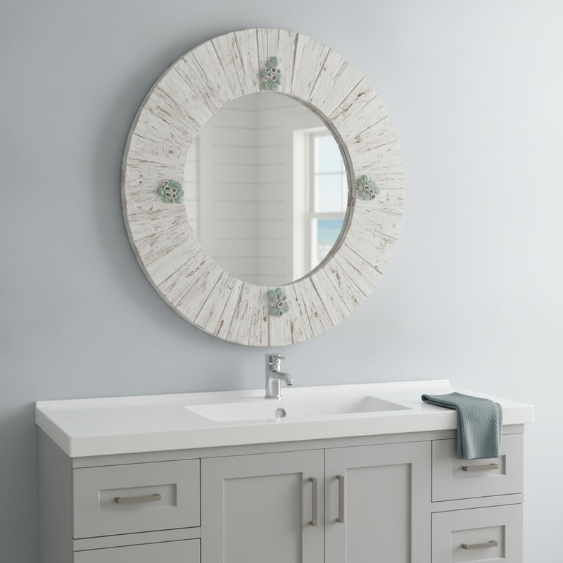 Coastal Driftwood Bathroom Mirror view 3