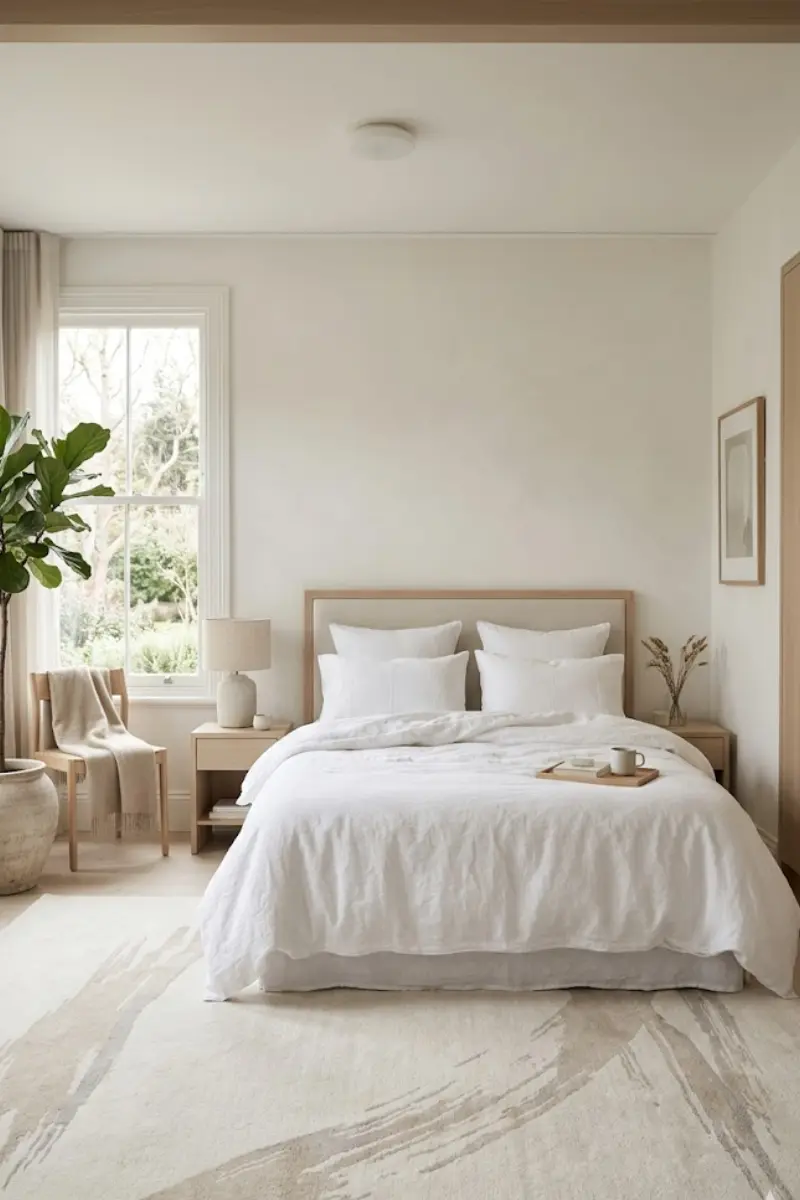Cream Minimalist Abstract Area Rug