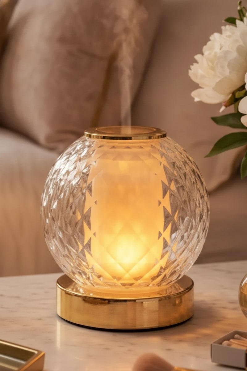 Crystal Aura Ultrasonic Electric Diffuser styled in a room