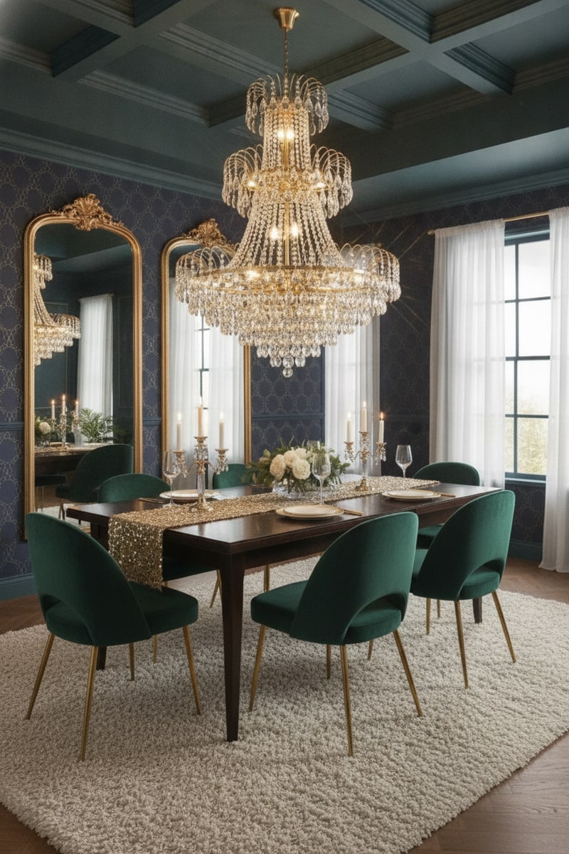 Crystal Chandelier with Gold Frame view 3