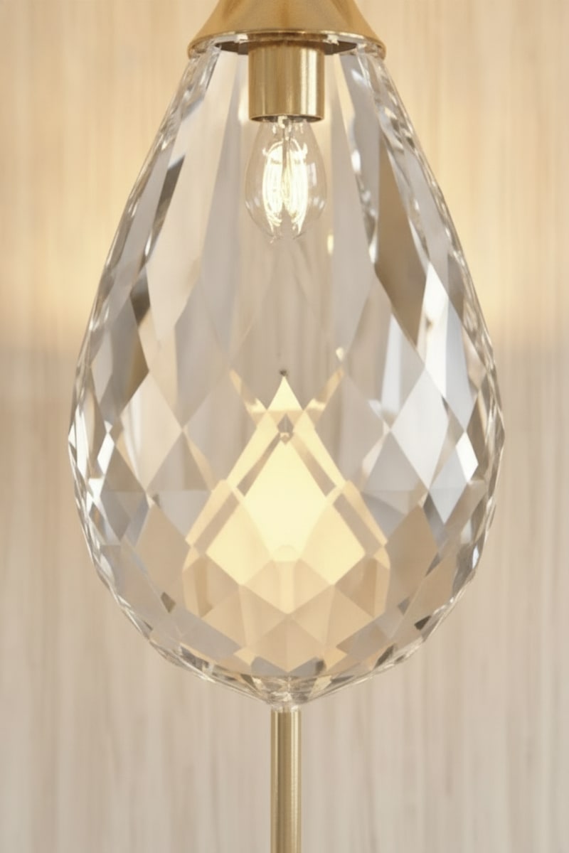 Crystal Drop Single Pendant Light styled in a room