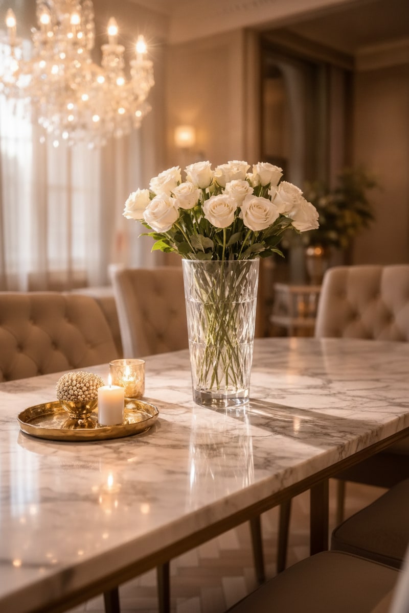 Crystal Faceted Glass Statement Vase view 3