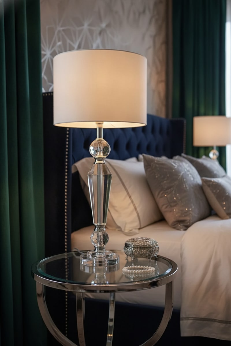 Crystal Table Lamp with Gold Base view 3