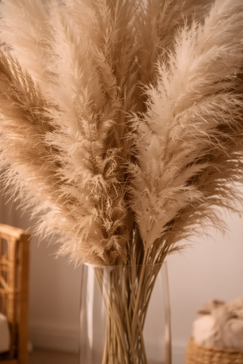 Dried Pampas Grass Luxury Arrangement styled in a room