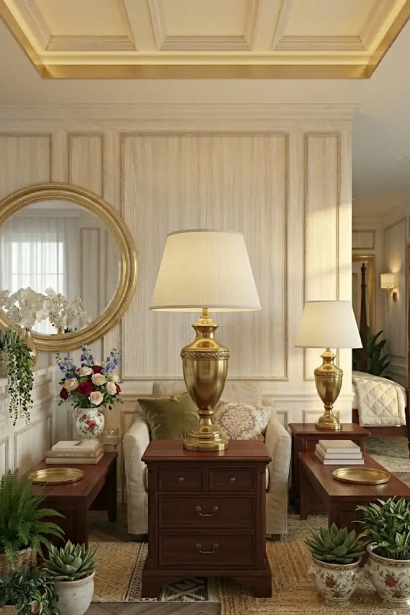 Empire Shade Brass Table Lamp