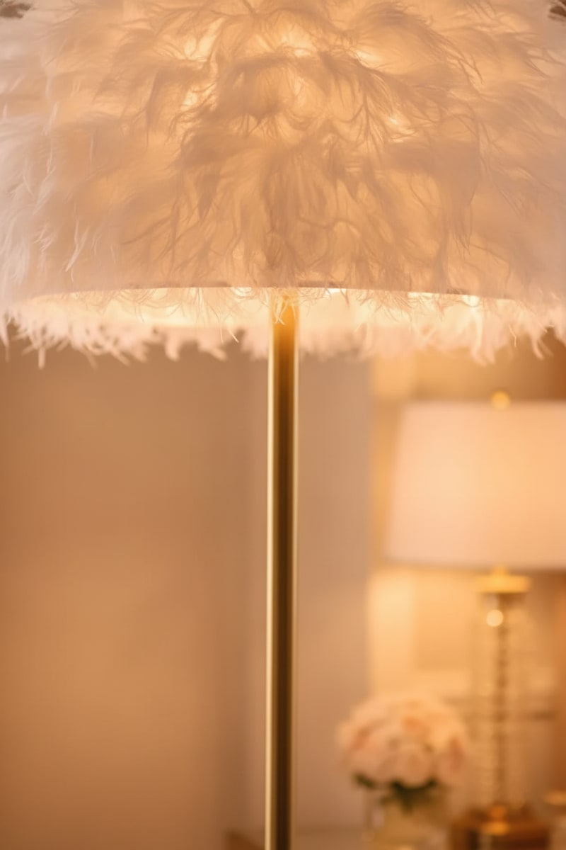 Feather Shade Glam Floor Lamp view 2