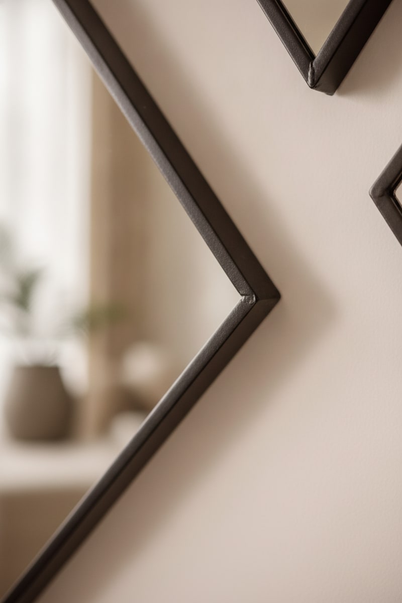Geometric Cluster Wall Mirror Set styled in a room