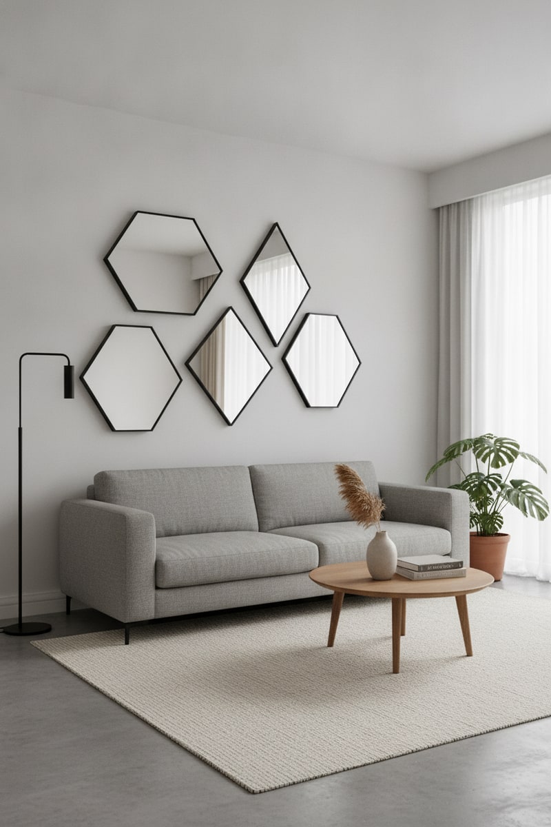 Geometric Cluster Wall Mirror Set view 3