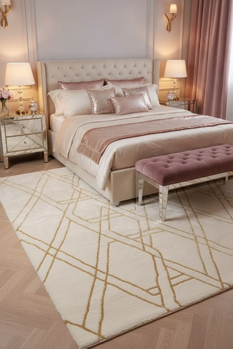 Ivory & Gold Glam Area Rug view 3