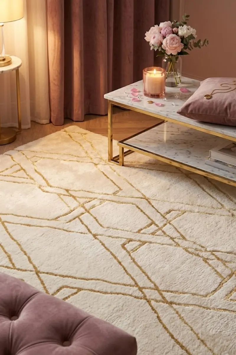 Ivory & Gold Glam Area Rug