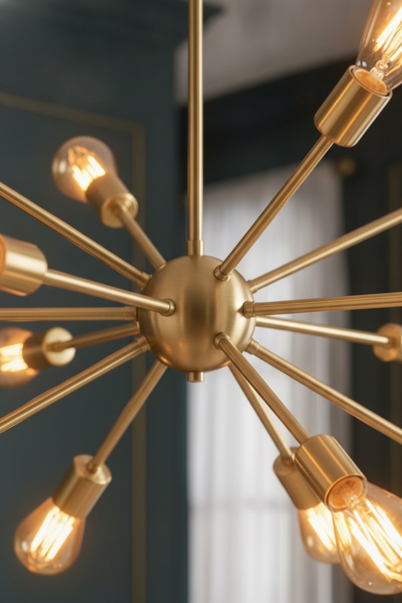Brushed Gold Cluster Pendant Light styled in a room