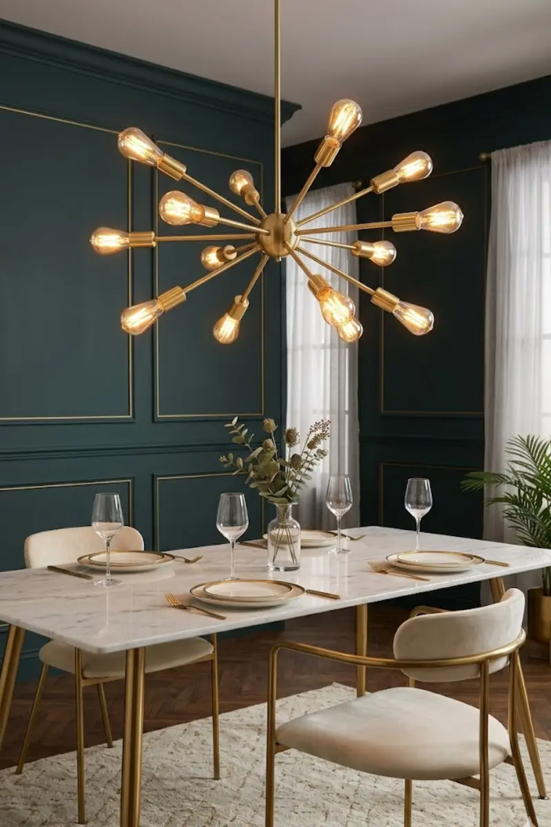 Brushed Gold Cluster Pendant Light
