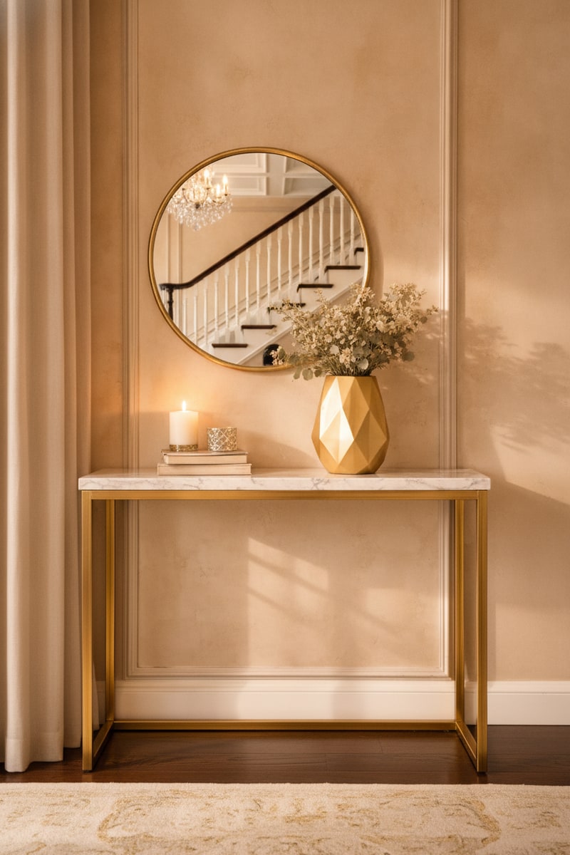 Gold Geometric Metal Accent Vase view 3