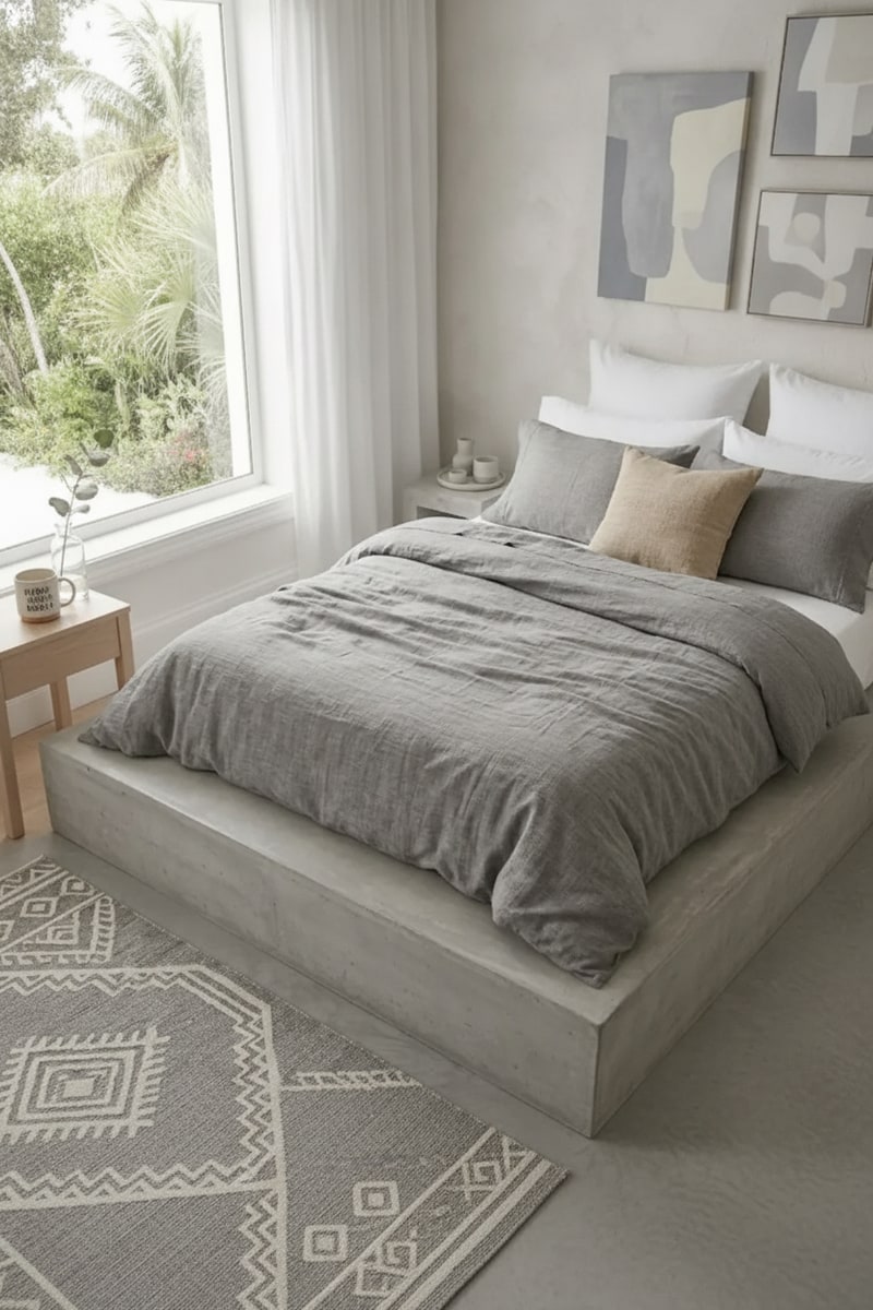 Grey Linen Minimalist Duvet Bedding Set view 3