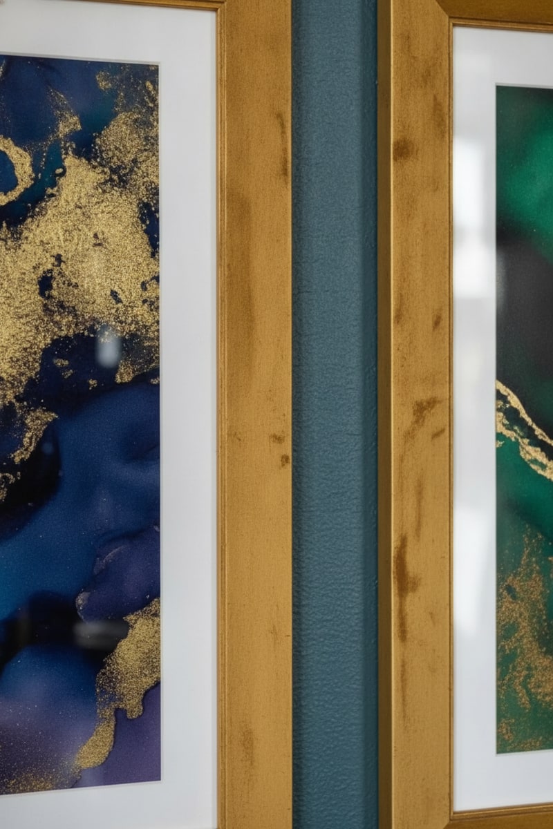 Jewel Tone Velvet Framed Gallery Wall Set styled in a room