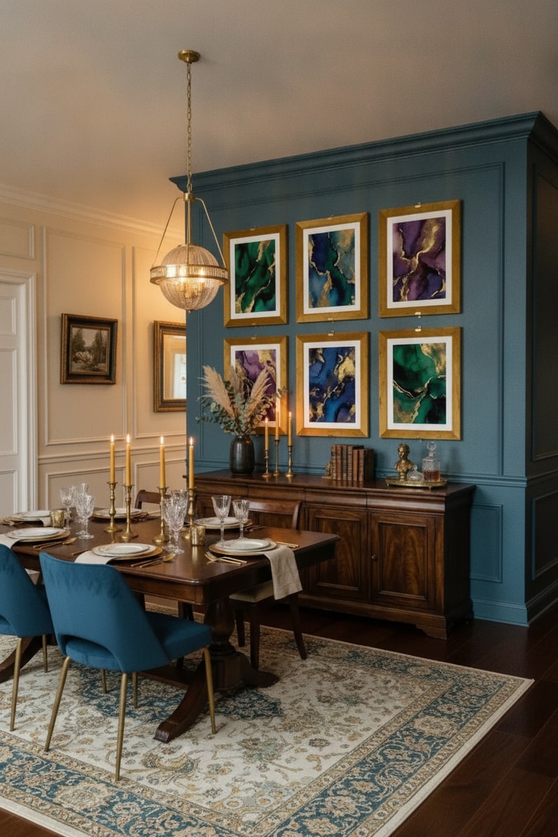 Jewel Tone Velvet Framed Gallery Wall Set view 3