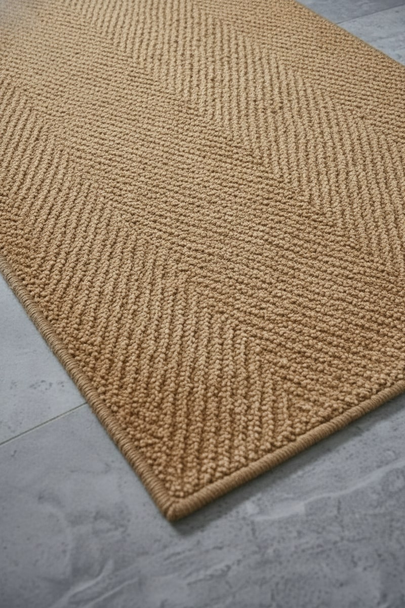 Natural Jute Flatweave Entryway Runner Rug styled in a room