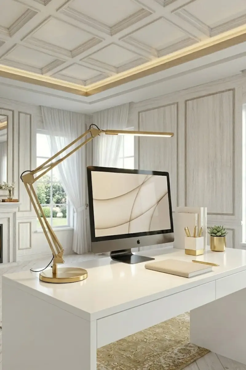 LED Adjustable Desk Lamp in Brushed Gold