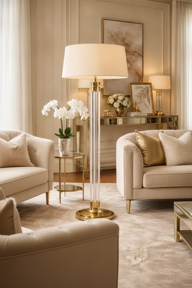 Lucite Acrylic Column Floor Lamp view 3