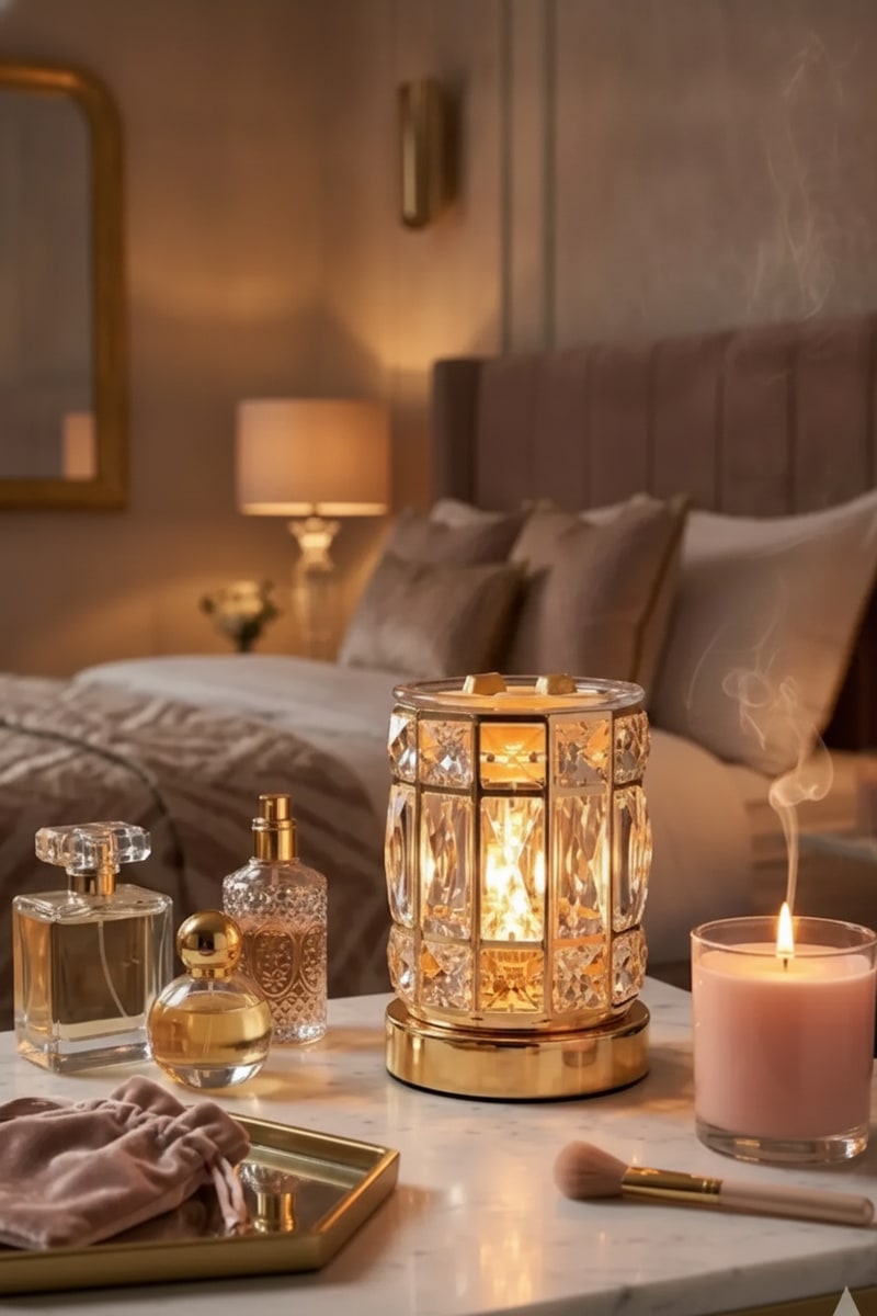 Luxury Crystal Glass Wax Melt Warmer Set view 3