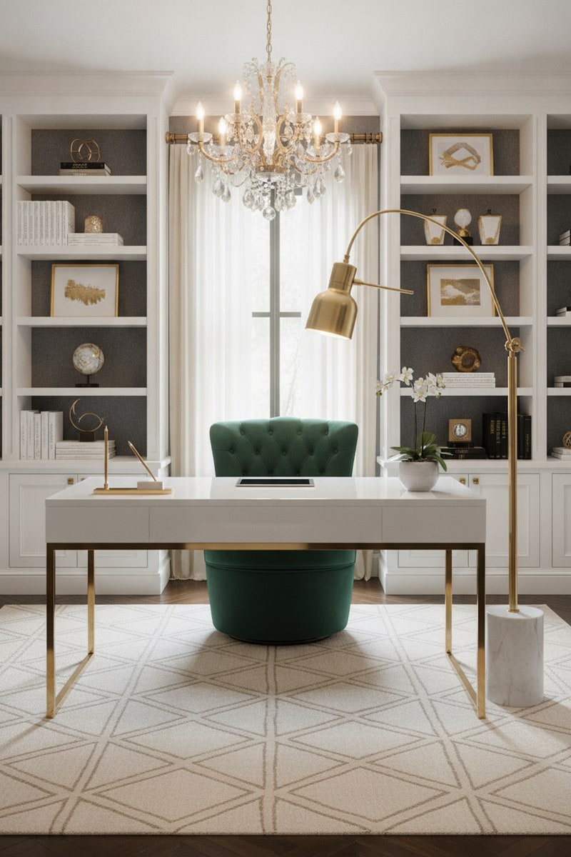 Marble and Brass Reading Arc Floor Lamp view 3